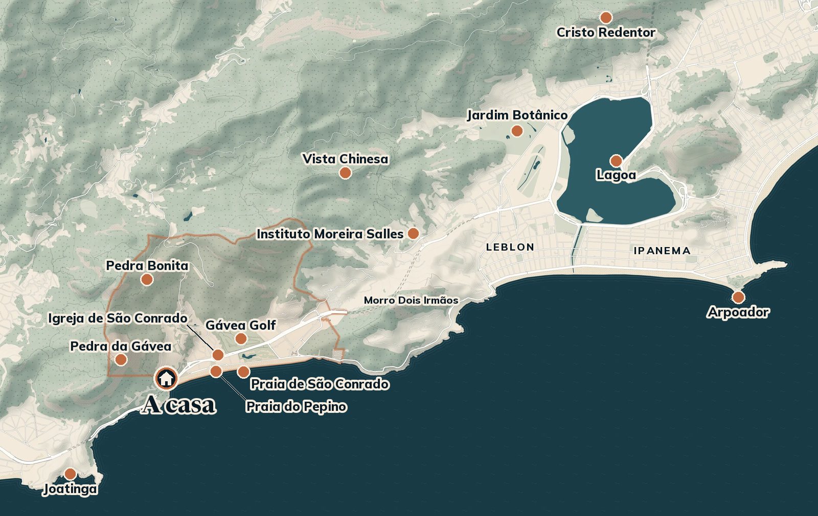 Tudo o que está nos guias, num mapa só.
